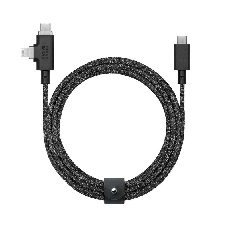 Native Union Belt 2.4M Cable - Duo Pro - 240W - USB-C To ( C + Lightining) - Cosmos