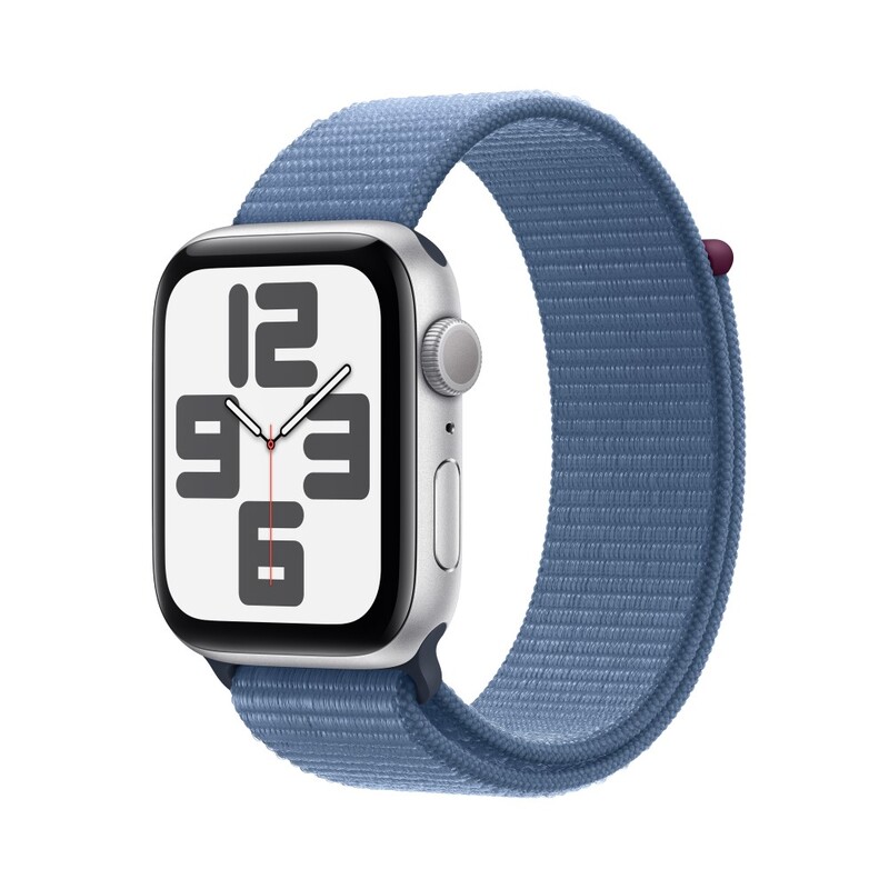 Apple Watch SE (2023) GPS 40mm Silver Aluminium Case with Winter Blue Sport Loop