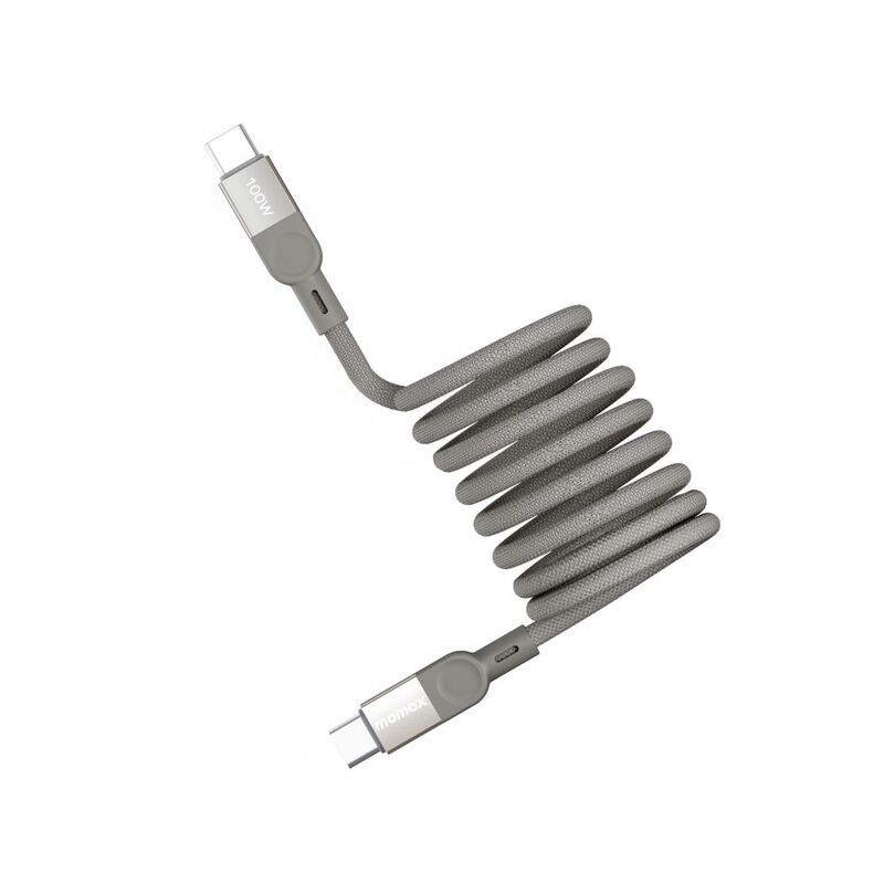Momax Elite Mag Link 100W USB-C To USB-C Magnetic Cable 1M - Titanium