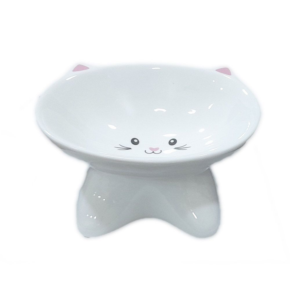 Nutrapet Ceramic Kitty Podium - 16 X 9.5Cm White