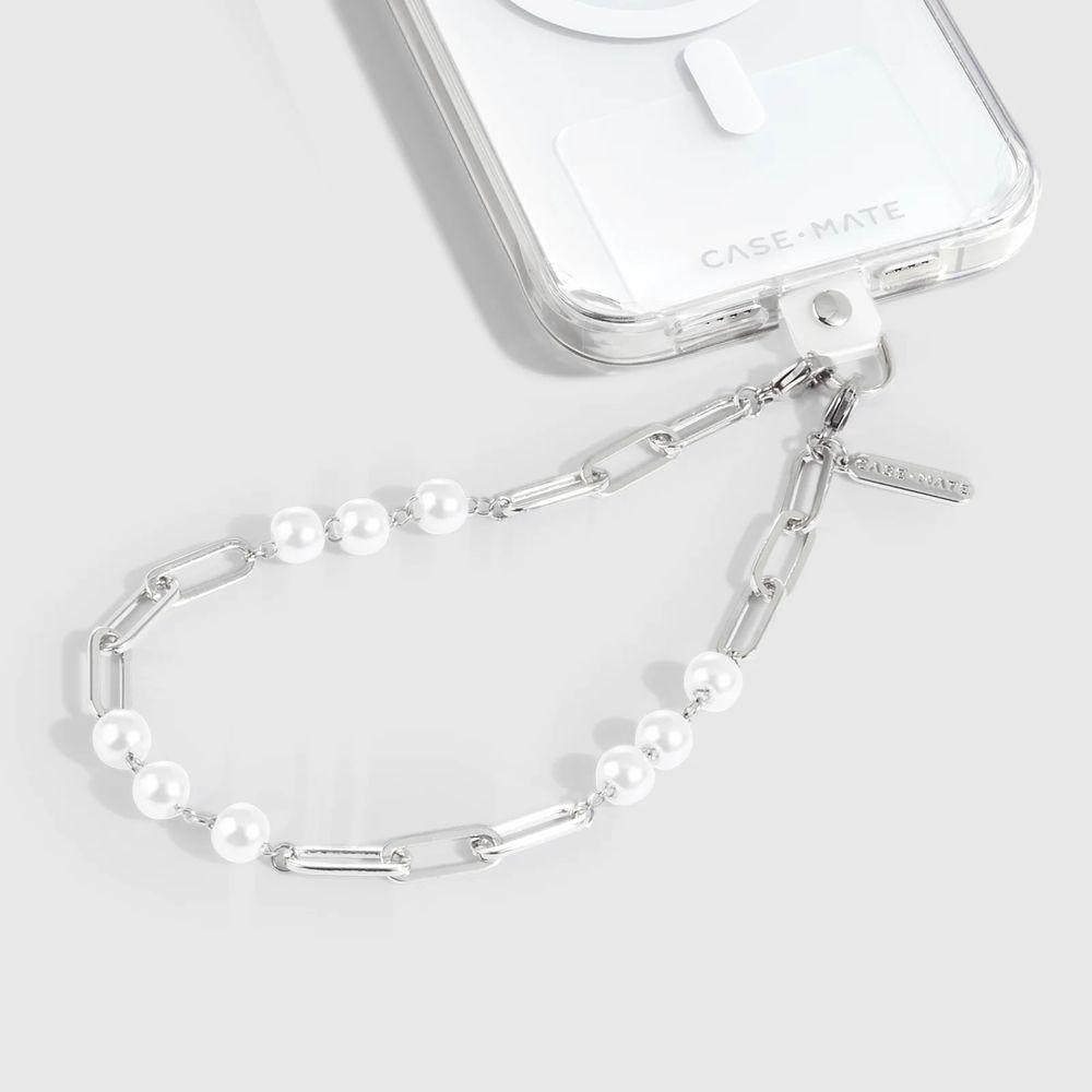 Case-Mate - Phone Charm - Linked Chain Silver Pearl