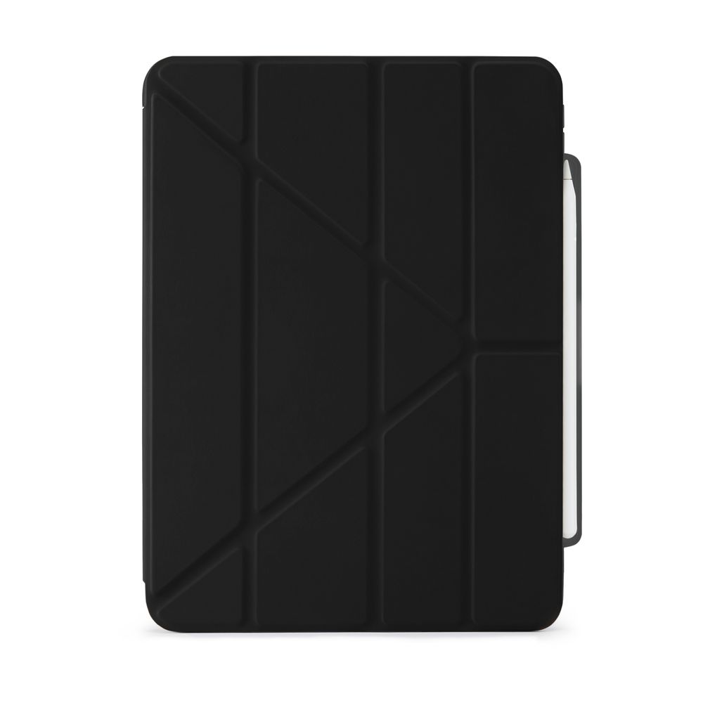 Pipetto iPad Pro 11(2024) Origami Folio Smart Case No.3 With Pencil Case - Black