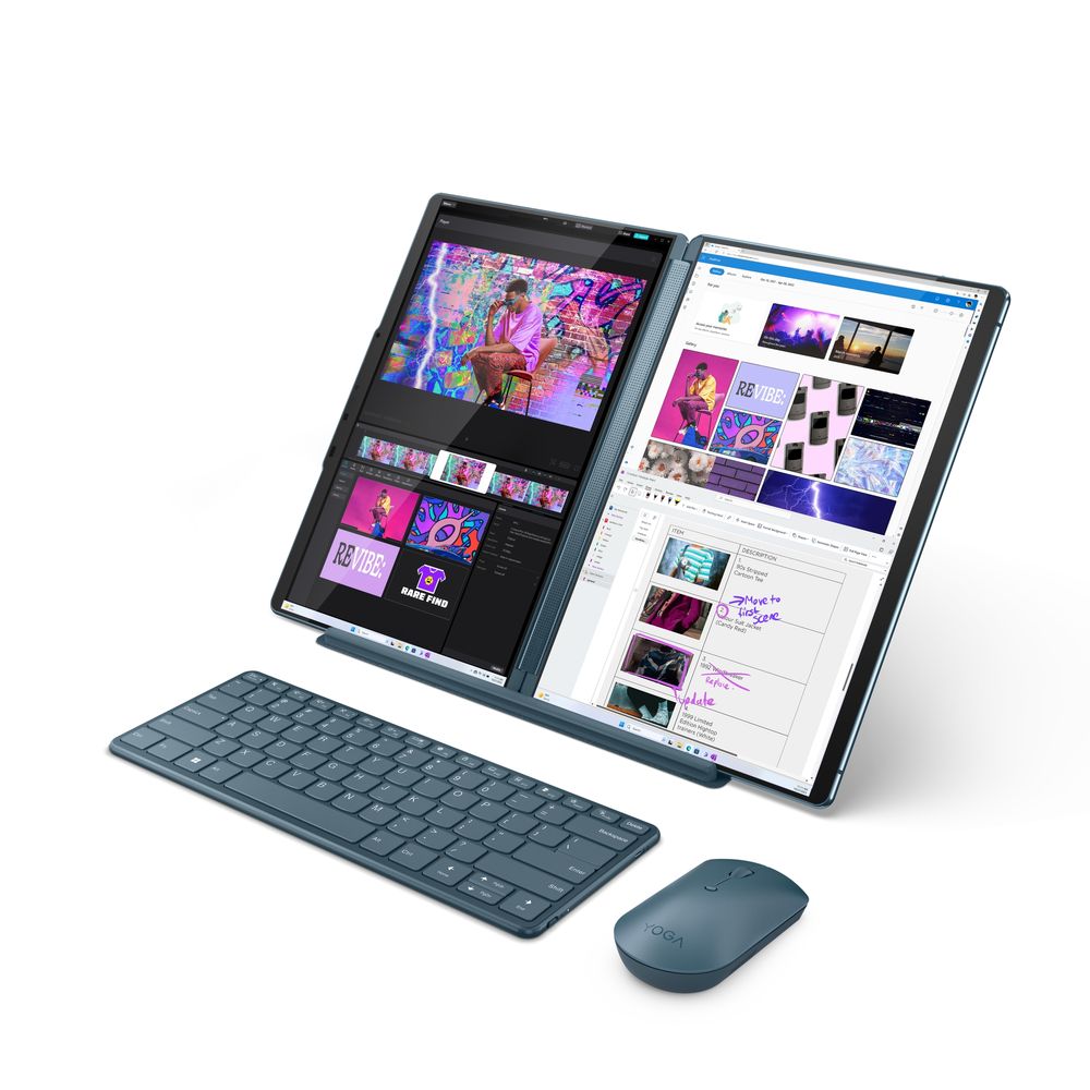 Lenovo Yoga Book 9 Convertible Laptop Notebook - Intel Core Ultra 7 155U/ 16GB RAM/ 1TB SSD / Intel Graphics/ 2X 13.3-Inch 2.8K (2880X1800) OLED 400nits/ Windows 11 - Tidal Teal (Arabic/English)