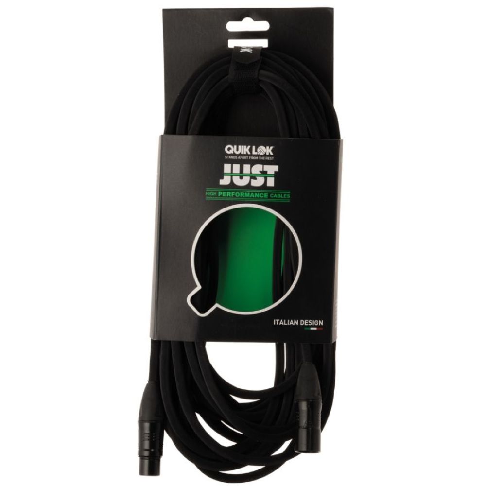 Quik Lok JUST-MF-5 (XLR Female XLR Male) 5m Cable - Black