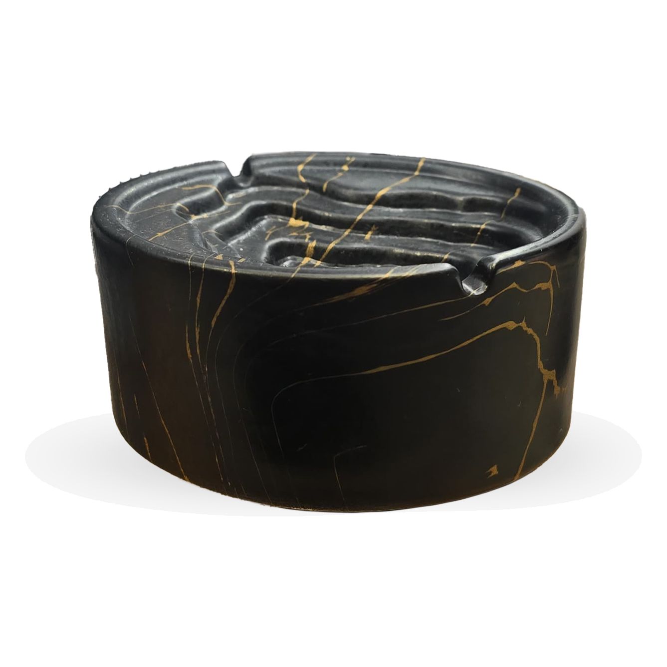 Roomours Marbelous Ceramic Ashtray - Black & Gold