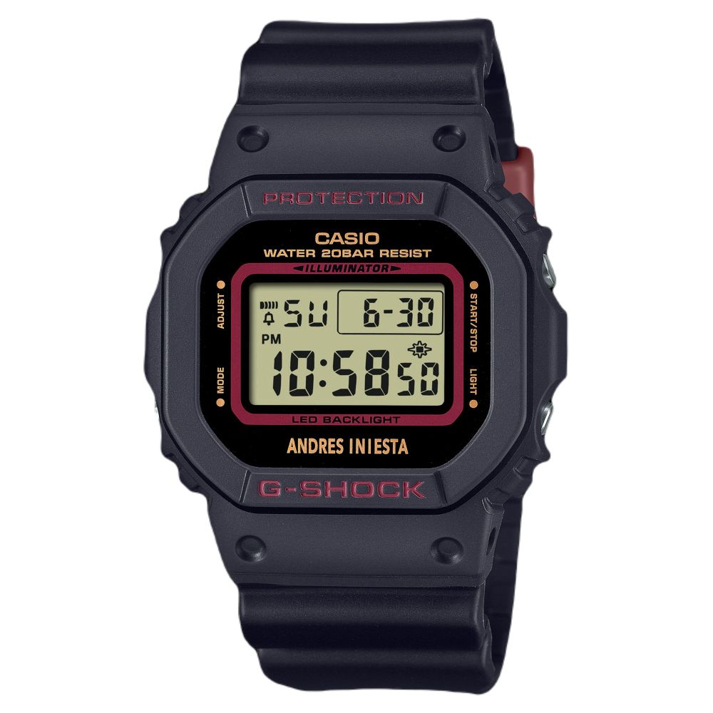 Casio Dw-5600Ai-1Dr G-Shock X Andres Iniesta’S Signature Men'S Watch - Black/Black