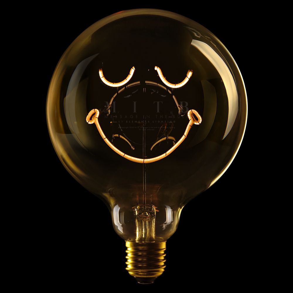 Message in the Bulb 904140X Smileyworld Calm LED Light Bulb (6 Volt) - Amber Glass - 2200K Light