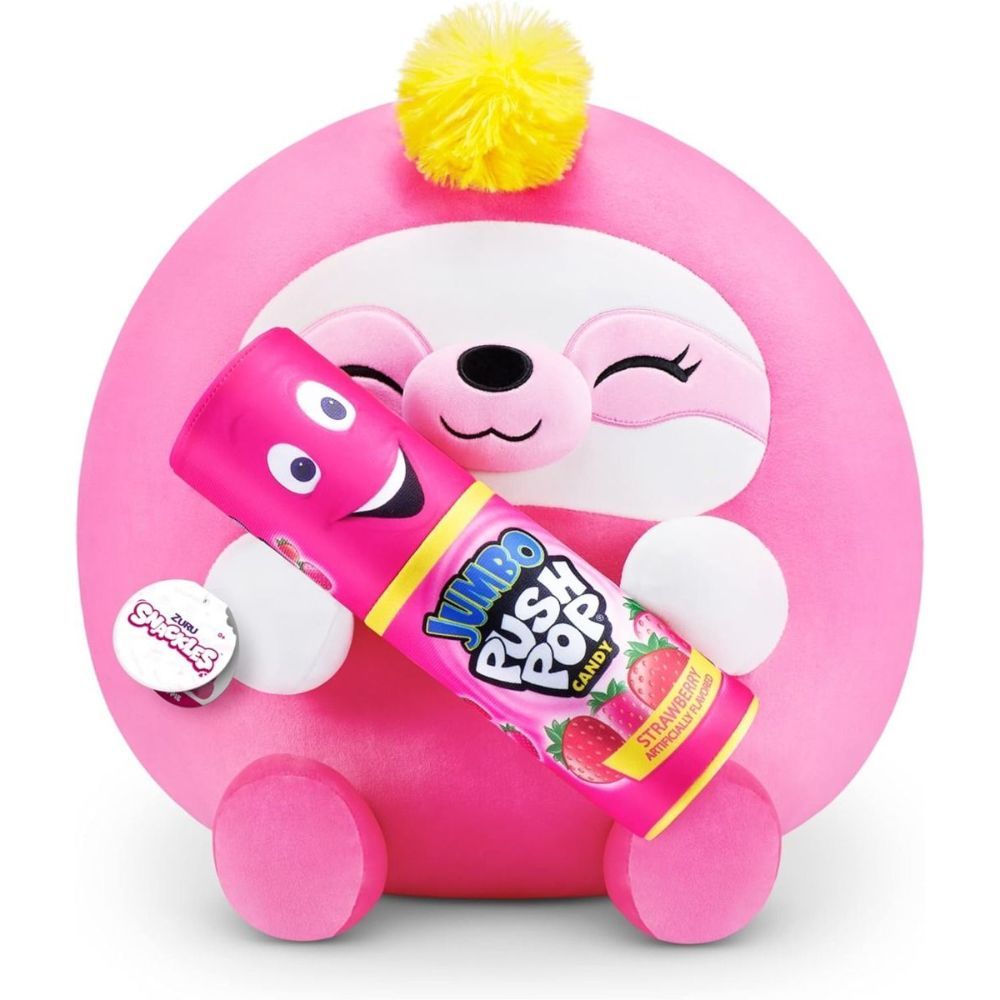 Snackles Series 2 Sloth Holding Plush Bazooka Push Pop Strawberry