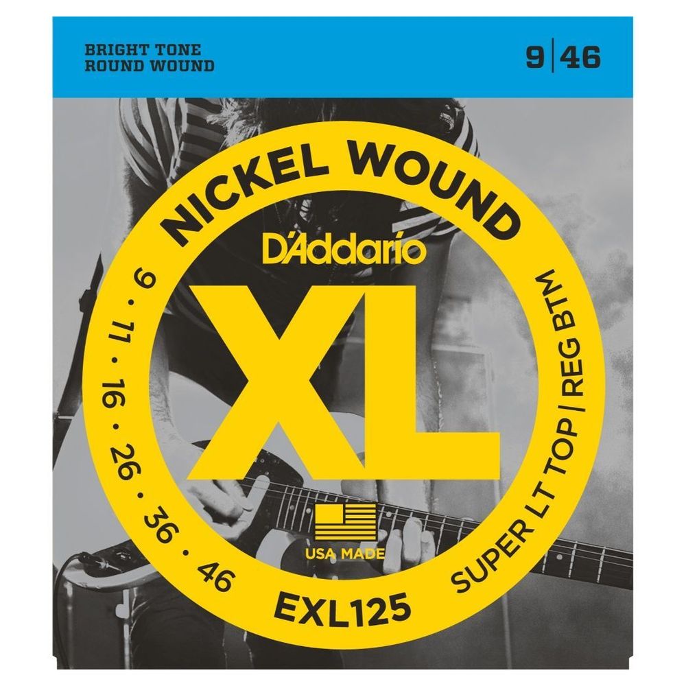 D'Addario EXL125 Nickel Wound Electric Guitar Strings / Super Light Top/ Regular Bottom / 9-46