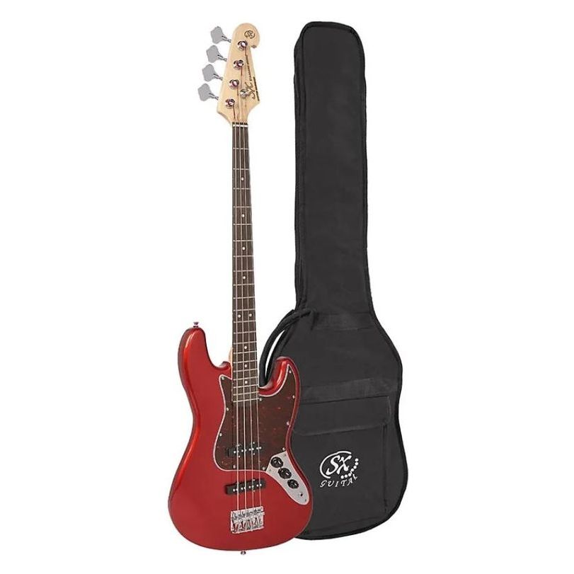 SX JB Electric Bass Guitar BD1-CAR / Candy Apple Red with Bag