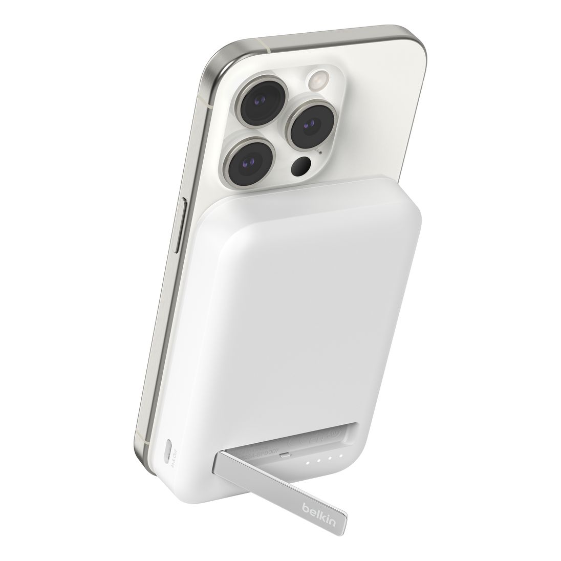 Belkin Powerbank Qi2 Wireless 8000mAh Kick Stand - White