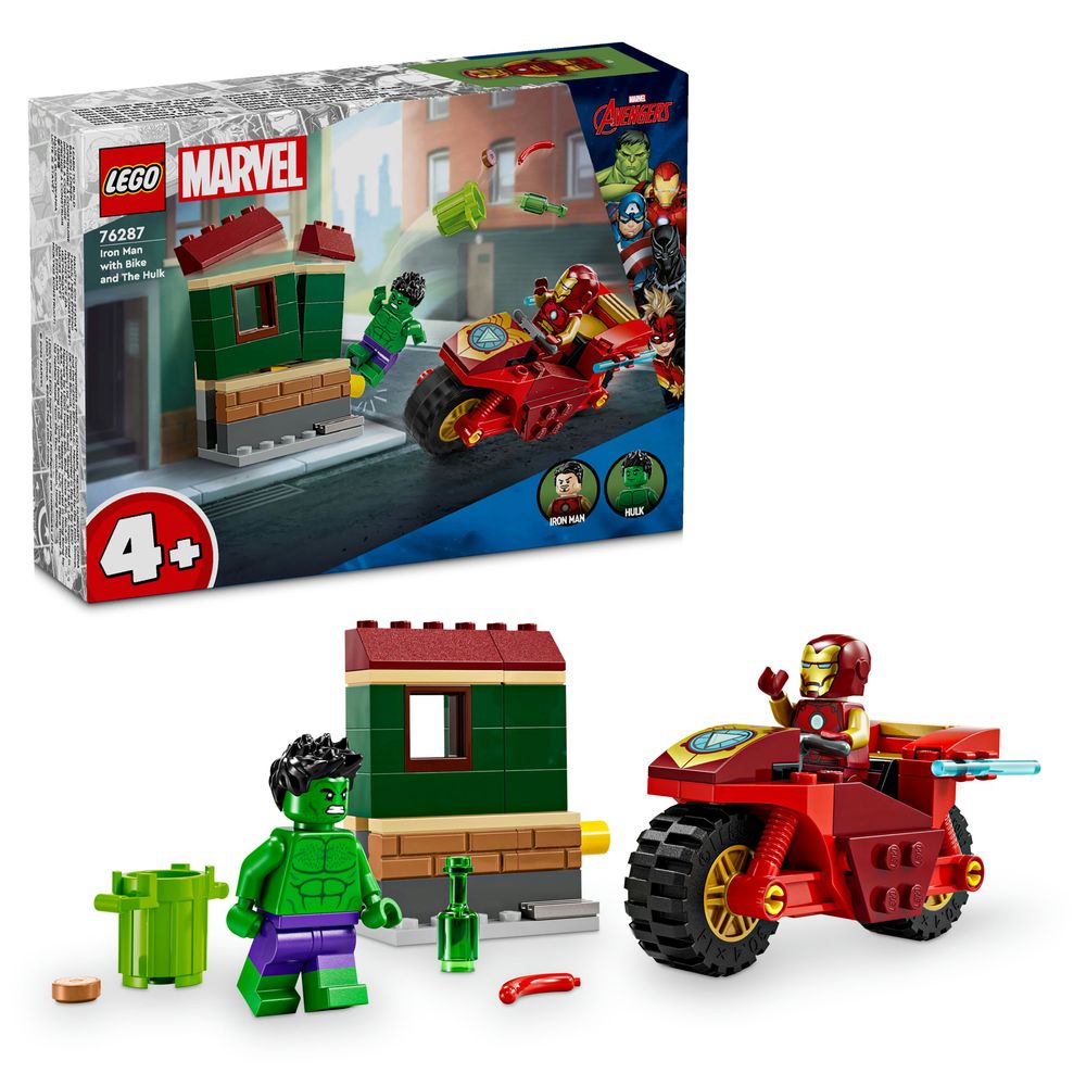 LEGO Marvel Iron Man with Bike and The Hulk Playset 76287 (68 pieces)