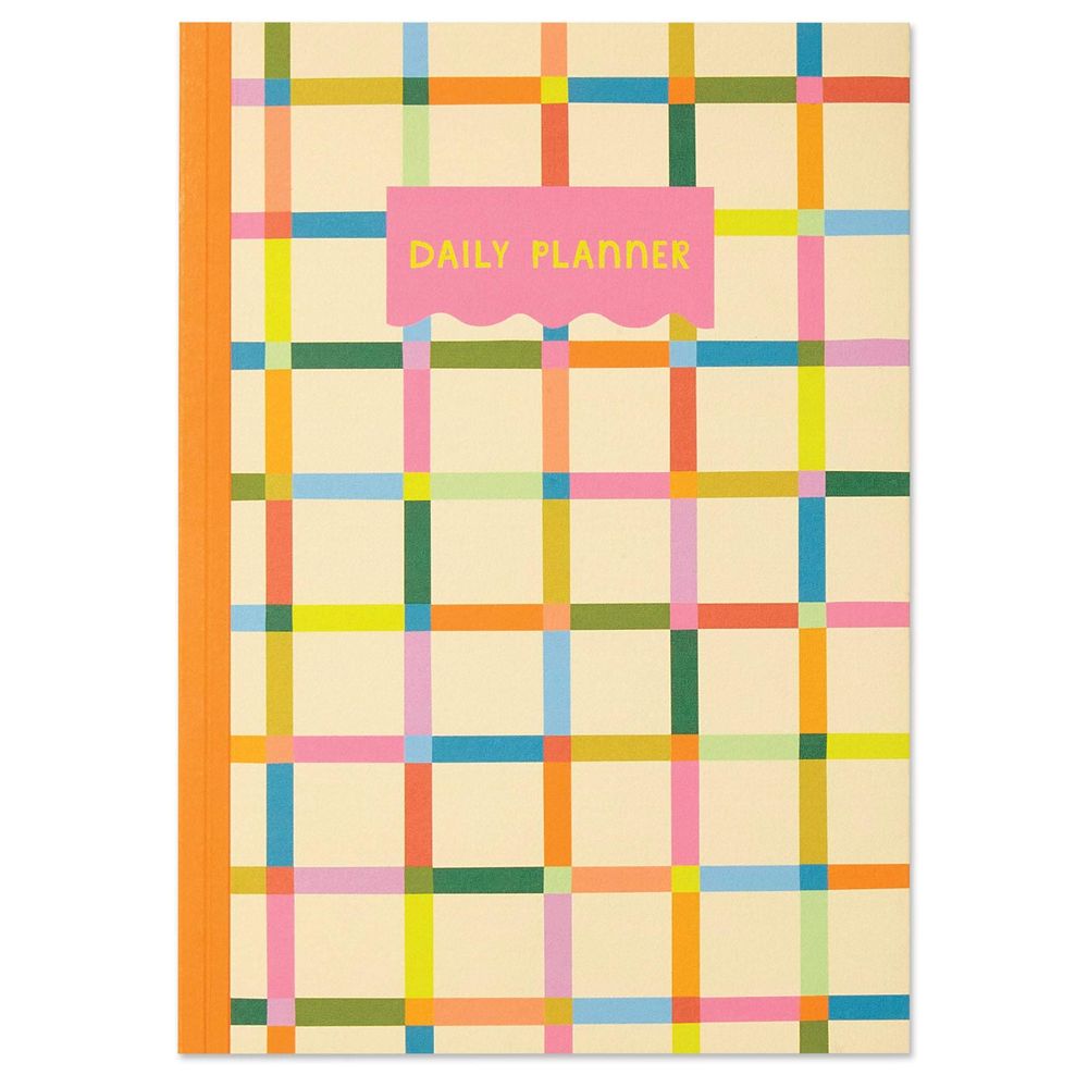 Raspberry Blossom Rainbow Check 305 Paged Daily Planner