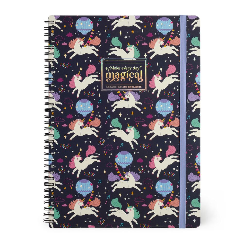 Legami Lined Spiral-Bound Notebook - Maxi - Unicorn (21 x 29 cm)