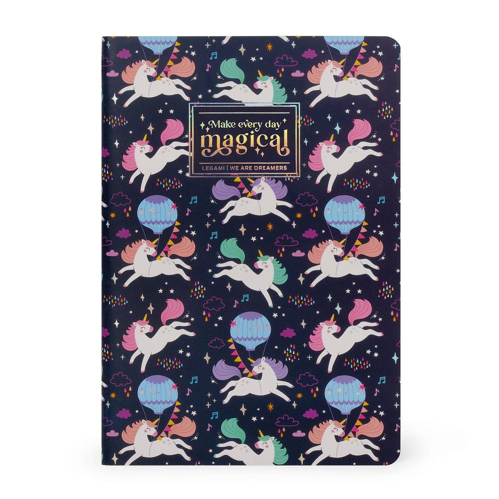 Legami Plain Notebook - Quaderno - Medium - Unicorn (14 x 21 cm)