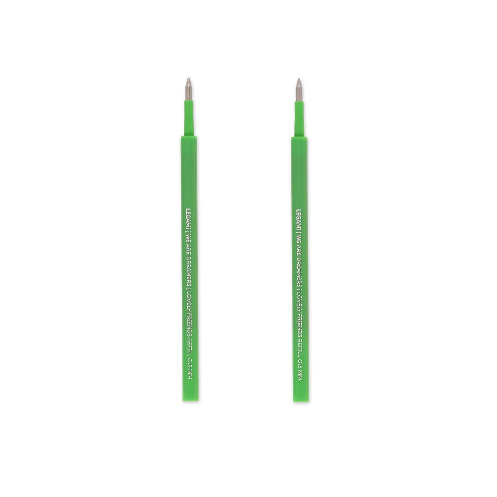 Legami Set of 2 Refills for Gel Pen - Lovely Friends - Green