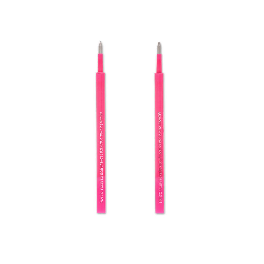 Legami Set of 2 Refills for Gel Pen - Lovely Friends - Neon Pink