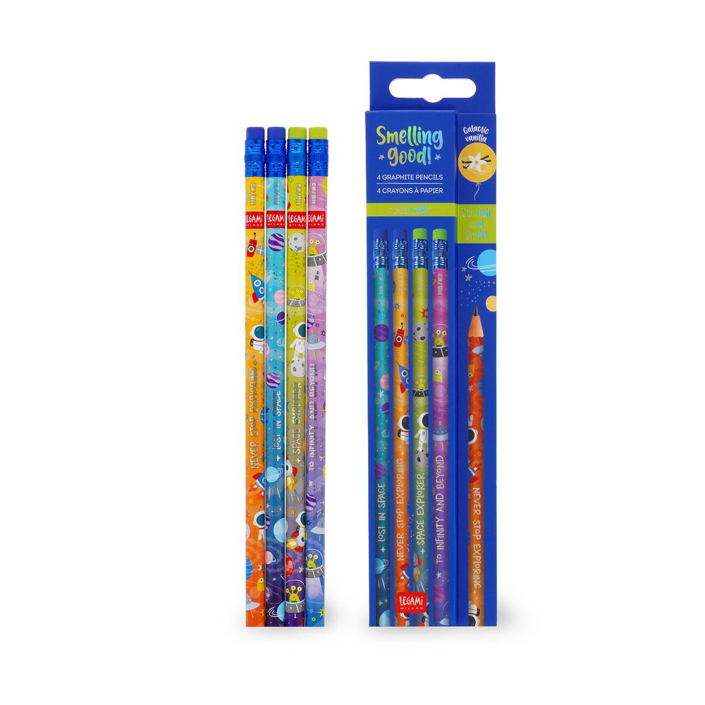 Legami 4 Scented HB Graphite Pencils - Smelling Good! - Space