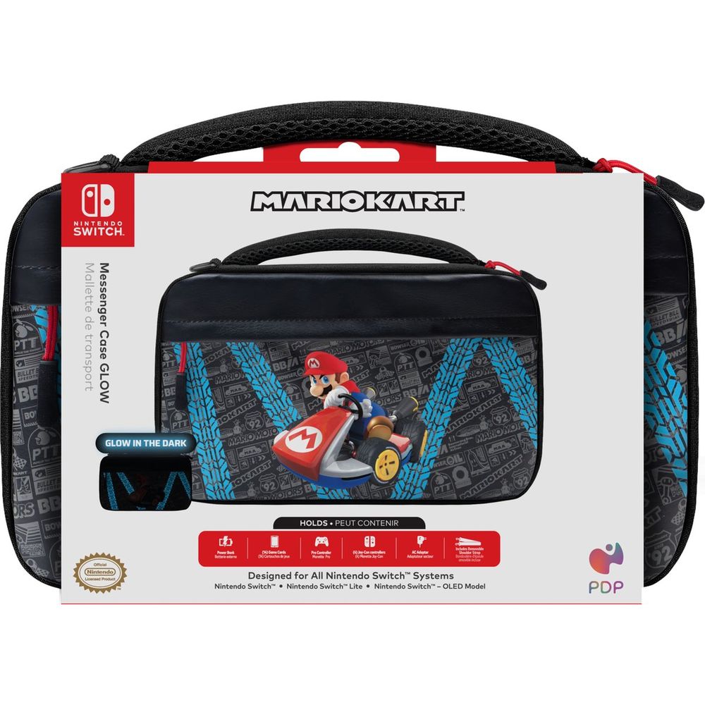 PDP Nintendo Switch Messenger Case - Mario Kart Drift In The Dark