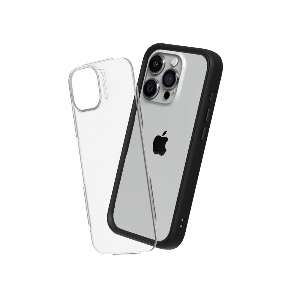 Rhinoshield Mod NX For iPhone 15 Pro Max (With Button/ Frame/ Clear Back Plate) - Black