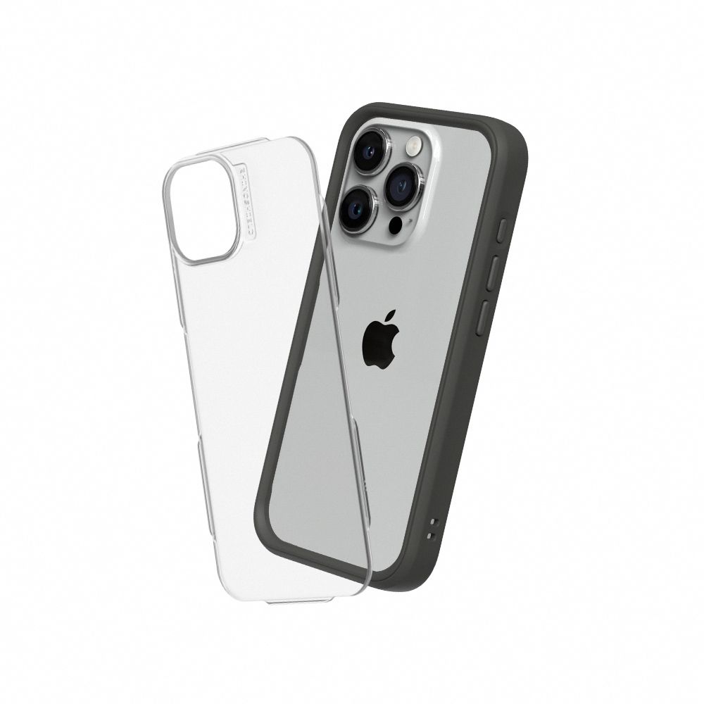 Rhinoshield Mod NX For iPhone 15 Pro Max (With Button/ Frame/ Clear Back Plate) - Graphite