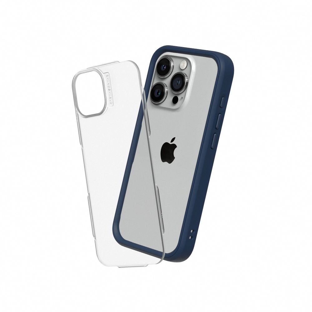 Rhinoshield Mod NX For iPhone 15 Pro Max (With Button/ Frame/ Clear Back Plate) - Navy Blue