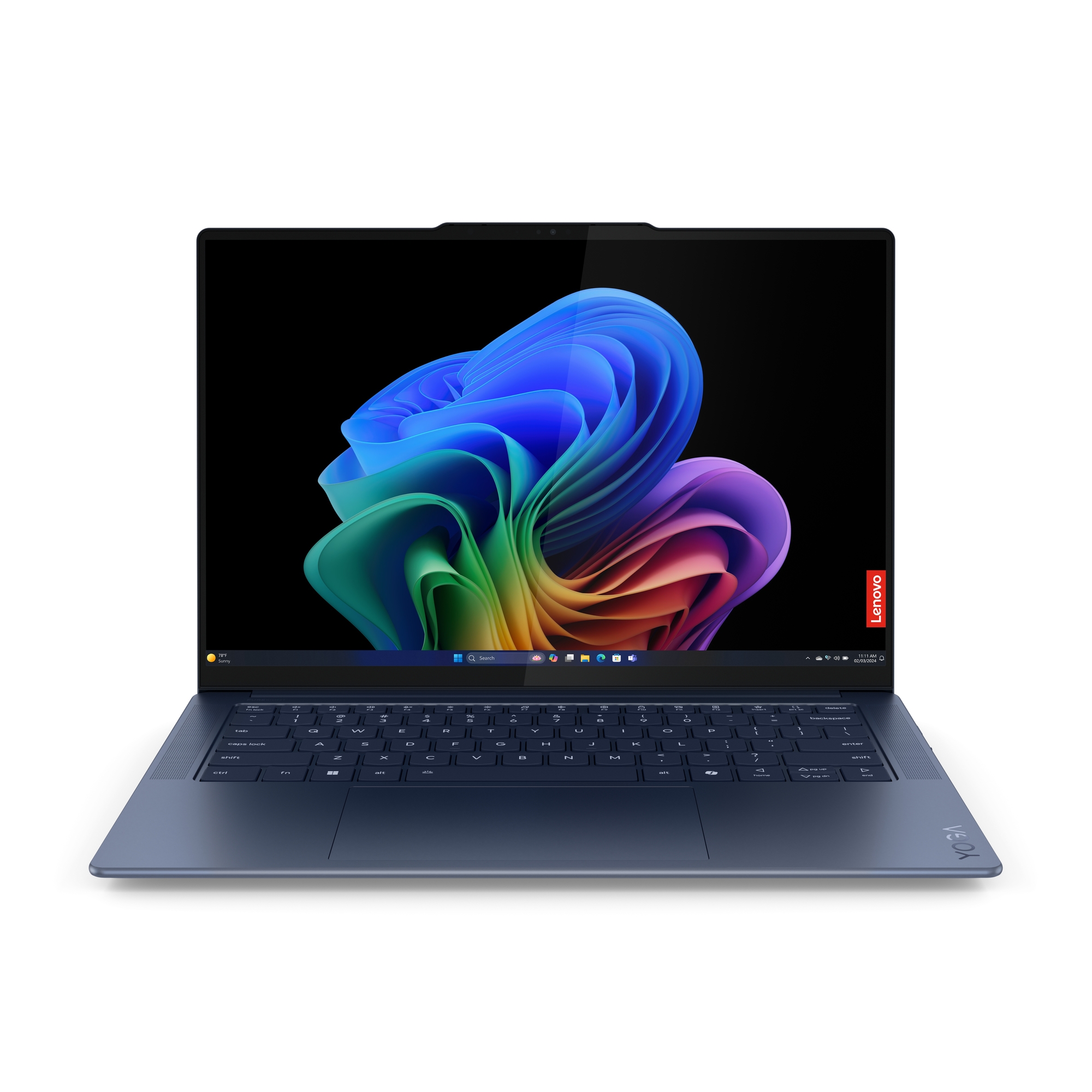 Lenovo Yoga Slim 7 14Q8X9 Qualcomm Snapdragon X Elite Laptop / 32 GB Ram/ 1TB SSD/ Qualcomm Adreno GPU/ 14.5-Inch 3K (2944 X 1840) OLED 90 Hz/ Windows 11 - Cosmic Blue (Arabic/ English)