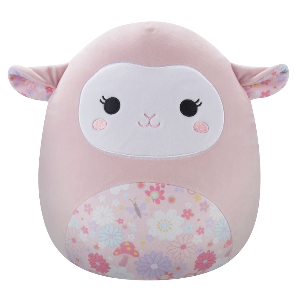 Squishmallows Lala Pink Lamb With Floral Ears And Belly 12-Inch Plush Toy