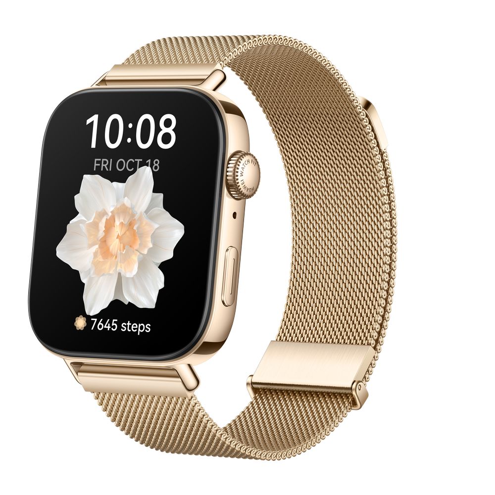 Huawei Watch Gt Fit 3 With Milanese Strap - Gold