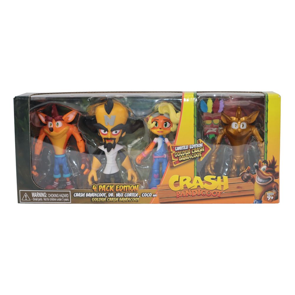 Crash Bandicoot Action Figure 4.5-Inch 4 Pack