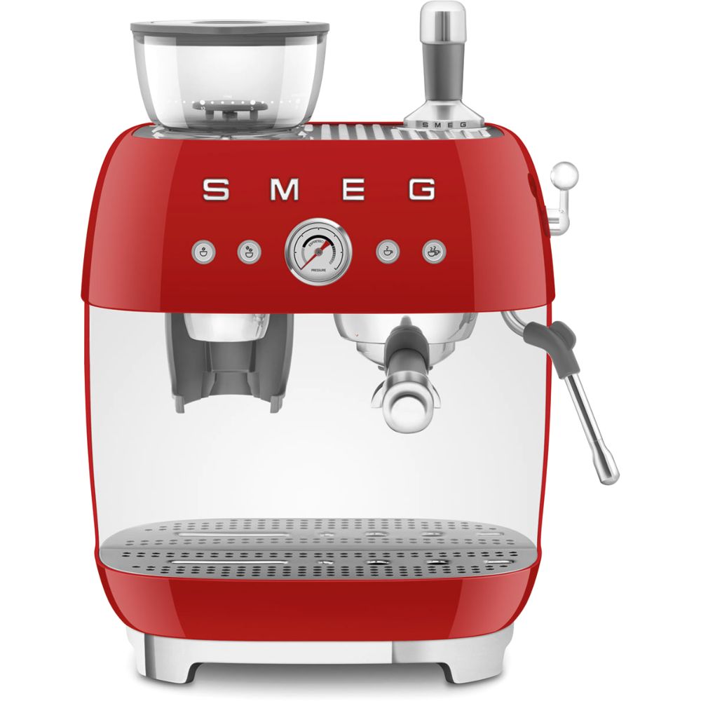 Smeg Coffee Machine With Grinder Red