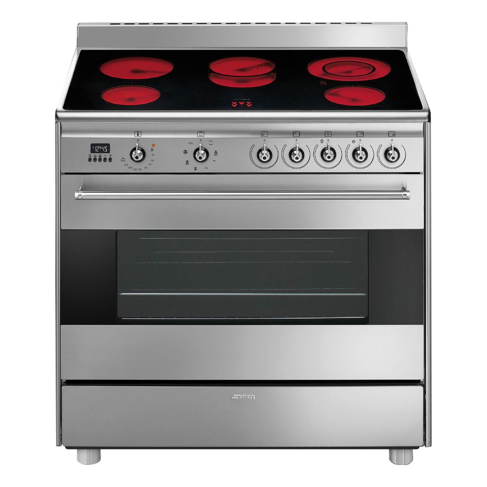 SMEG SX91CSA Cooker with Ceramic Hob 90 cm - Stainless Steel