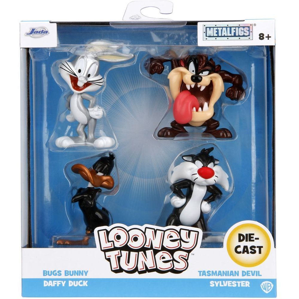 Jada Toys Metalfigs Looney Tunes Bugs Bunny - Daffy Duck - Tasmanian Devil & Sylvester Wave 1 2.5-Inch Figures (Pack of 4)