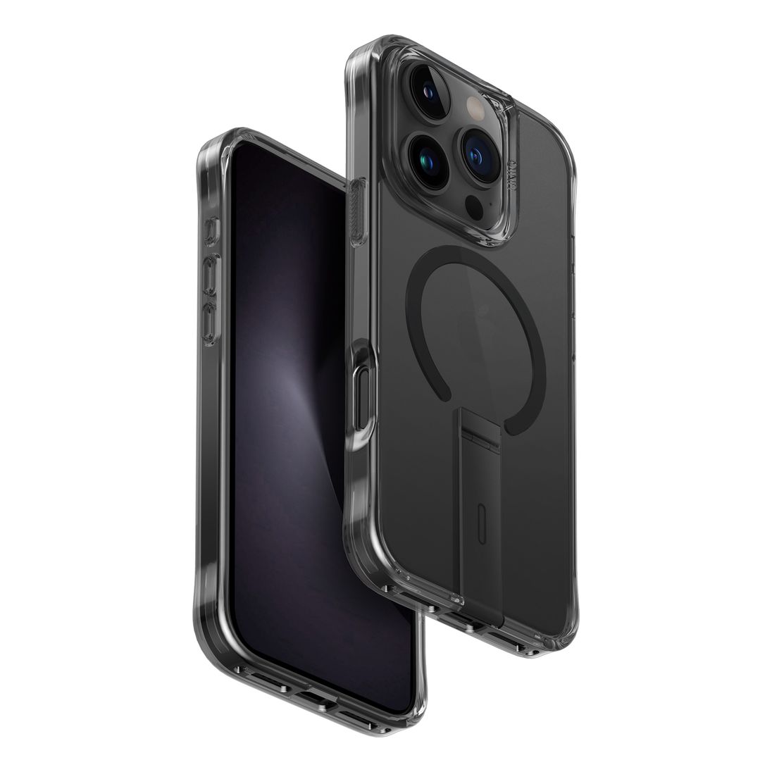 UNIQ Hybrid iPhone 16 Pro (2024) Case 6.3 Magclick Charging Eleva With Vertical Stand - Carbon (Black)