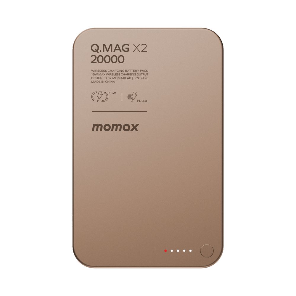 Momax Q.Mag X2 20000Mah Gen2 Magsafe Wireless Power Bank - Rose Gold