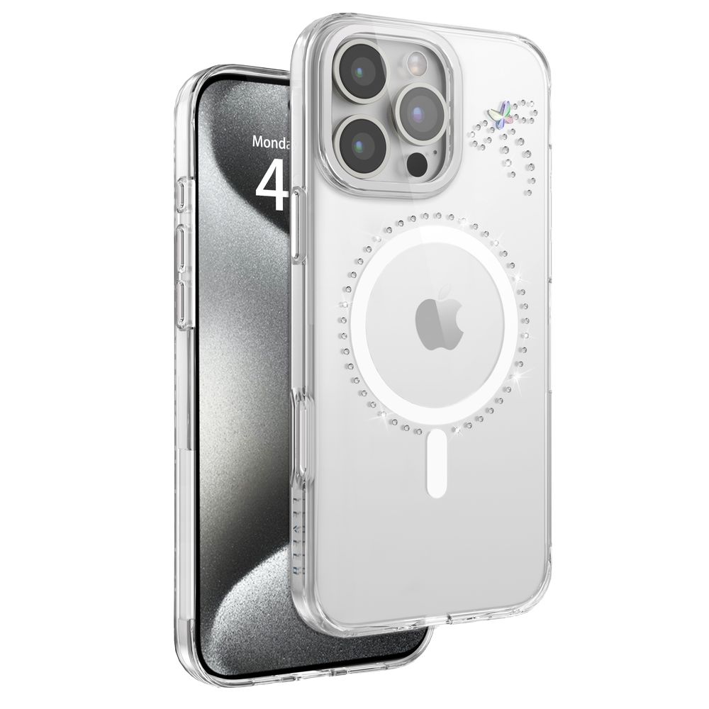 Levelo Butterfly Magsafe Case For iPhone 16 Pro - Transparent