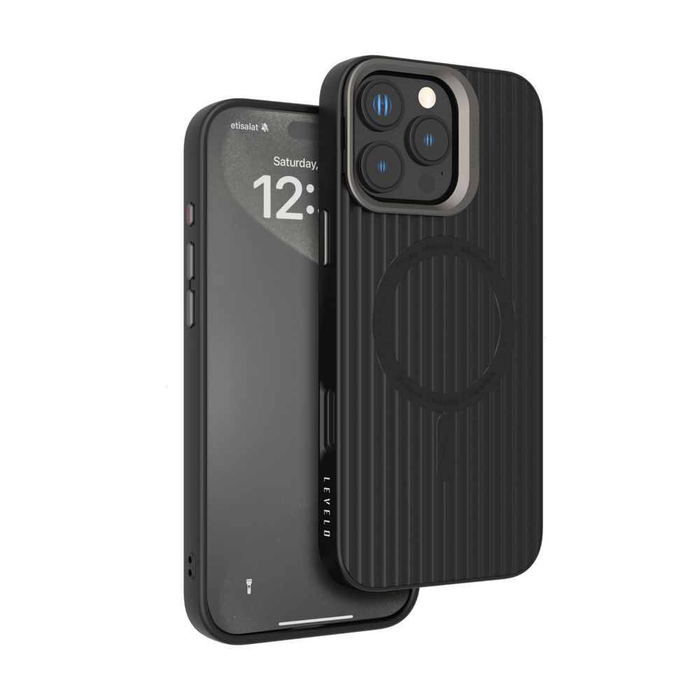 Levelo Livia TPU Silicone Case For iPhone 16 Pro Max - Black