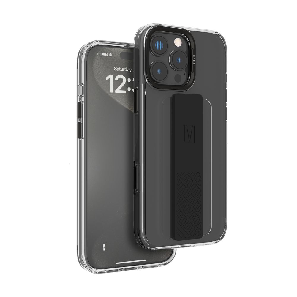 Levelo Graphia Imd Silicone Grip Case iPhone 16 Pro - Black