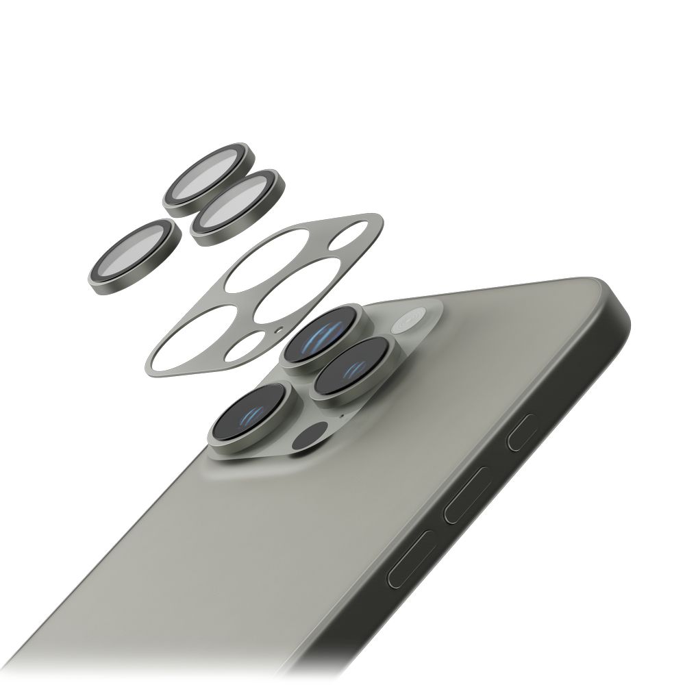 Levelo Trio Pro Camera Lens Protector For iPhone 16 Pro/Pro Max - Titanium