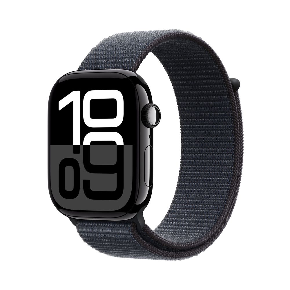 Apple Watch Series 10 GPS + Cellular 42mm Jet Black Aluminium Case with Ink Sport Loop