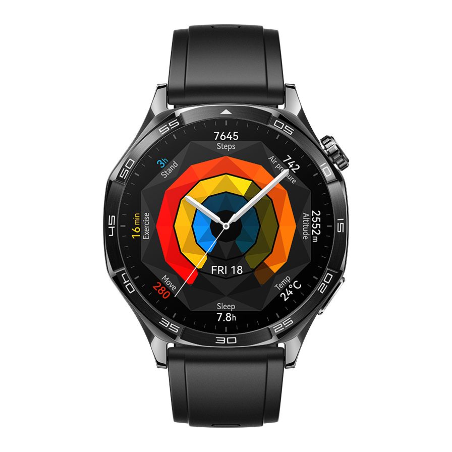 Huawei Watch GT 5 46mm Smartwatch Black - Black Fluoroelastomer Strap + Huawei FreeBuds 5i (Bundle)