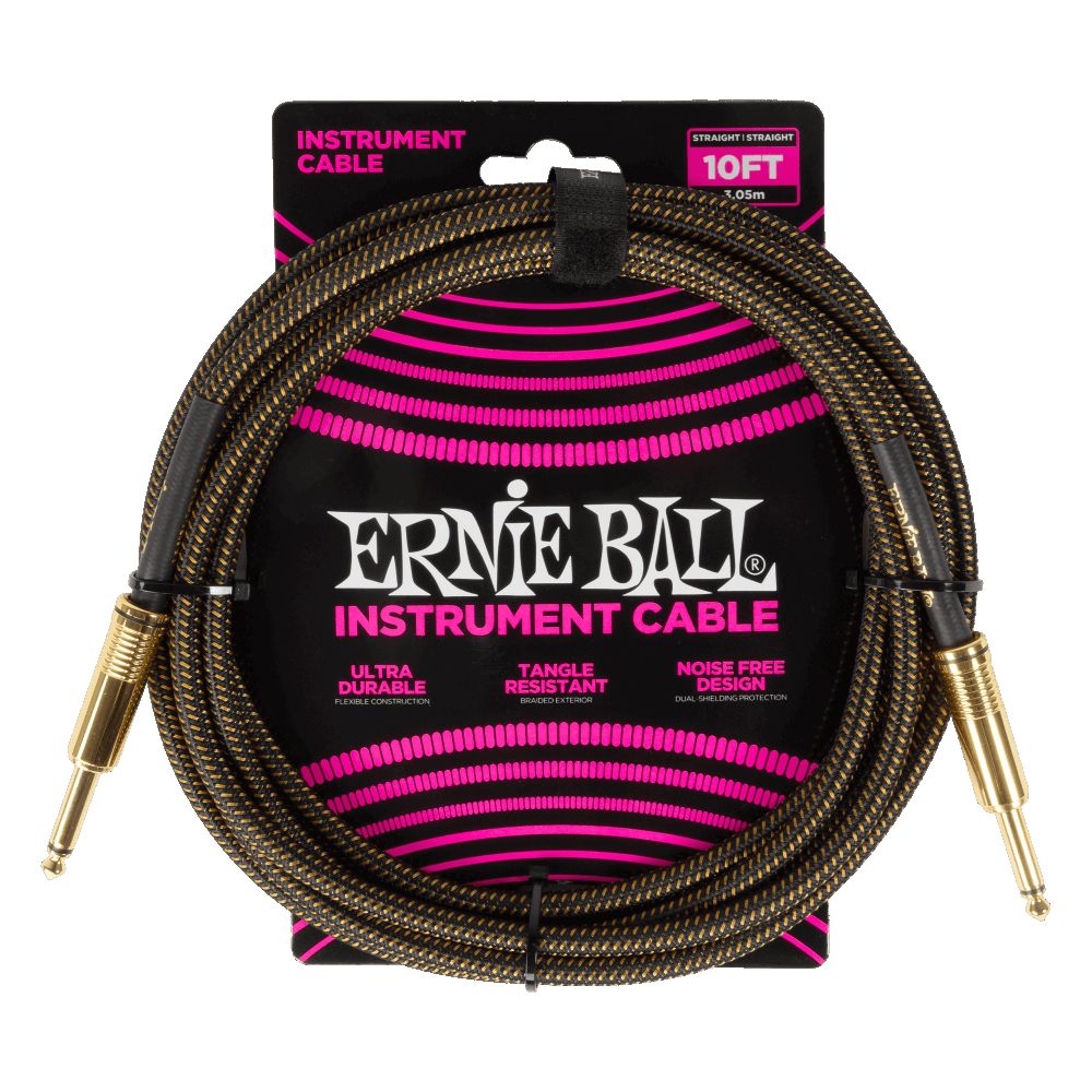 Ernieball P06428 Braided Instrument Cable 10Ft Pay Dirt