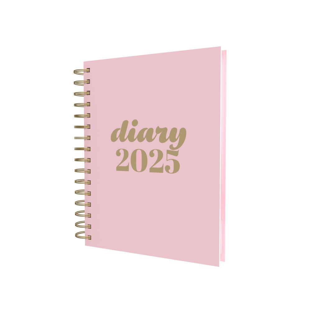 Collins Debden Scandi 2025 A5 Diary Day To Page Journal (With Appointments) - Pink