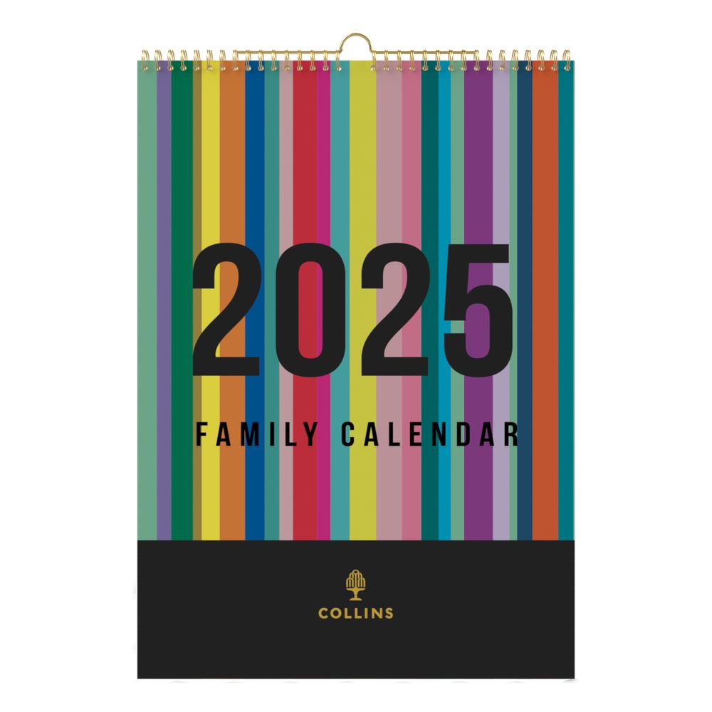 Collins Debden Edge Rainbow 2025 Family Wall Calendar