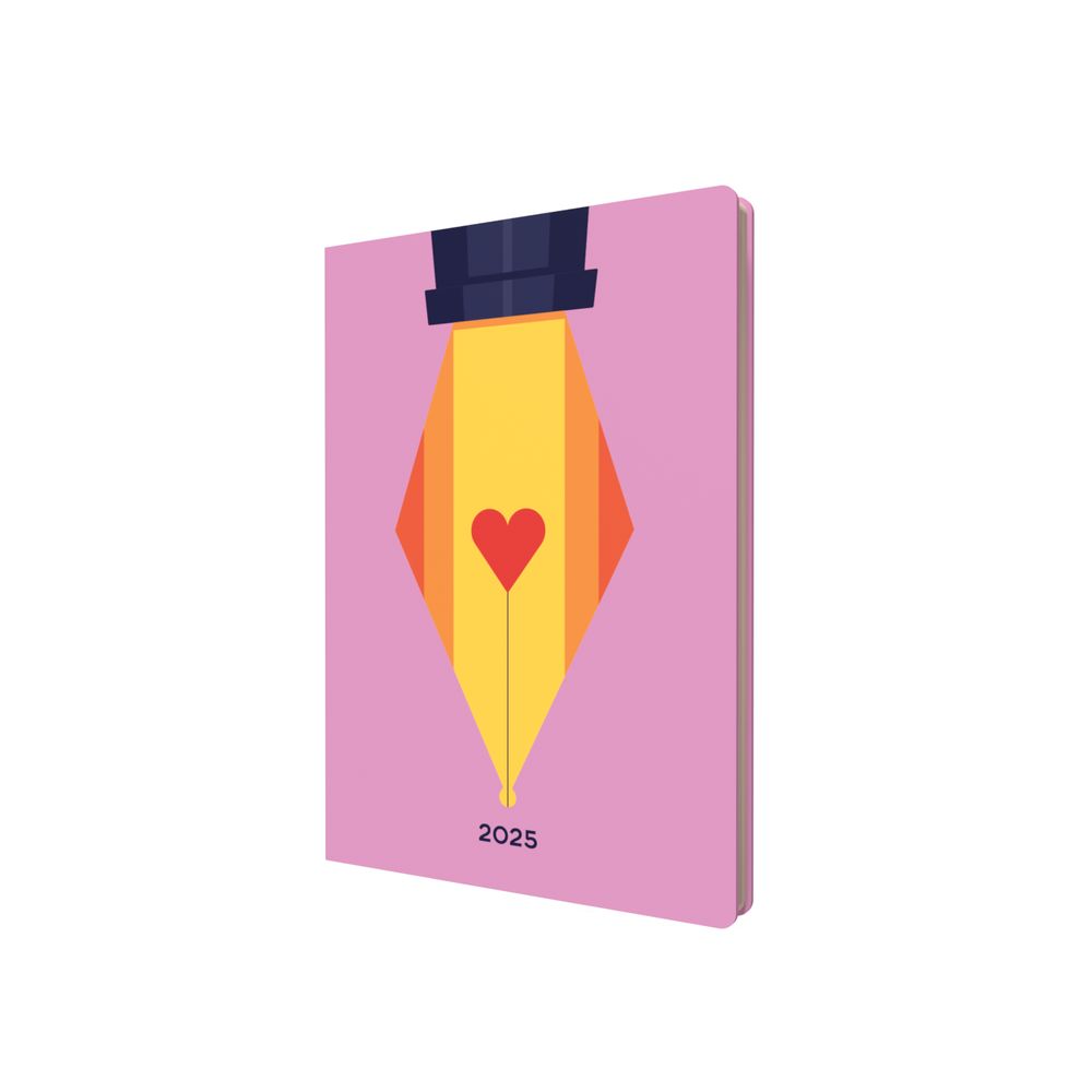 Collins Debden Peace Love & Understanding 2025 A5 Planner Week To View Diary - Pink