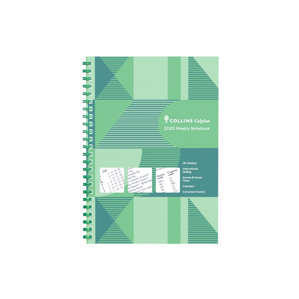 Collins Debden Colplan 2025 - A5 Weekly Notebook Diary - Green