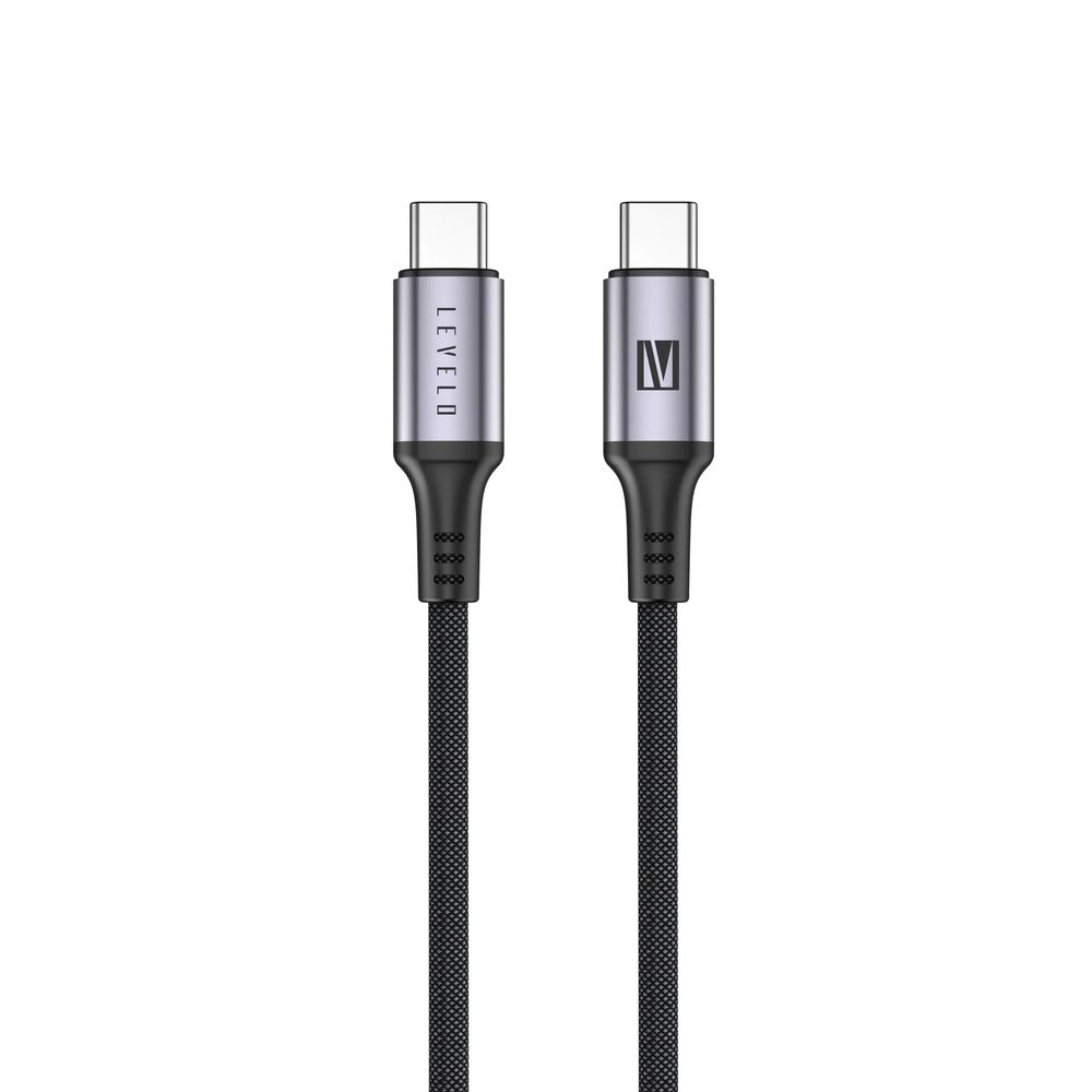 Levelo Otto USB-C to C 60W Leather Cable - Black