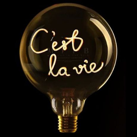 Message in the Bulb - C'est La Vie - Rounge LED Light Bulb (6 Volt)