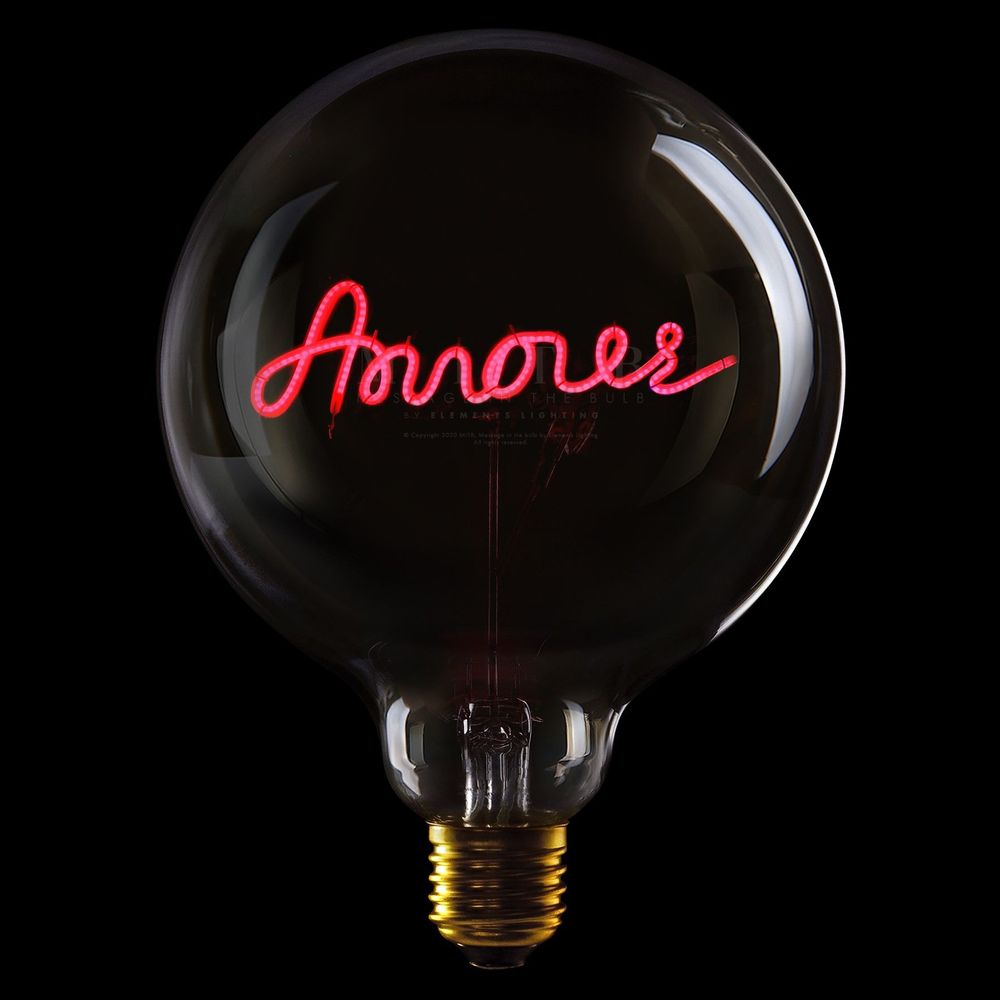 Message in the Bulb - Amour - Clear Glass/Red LED Light Bulb (6 Volt)