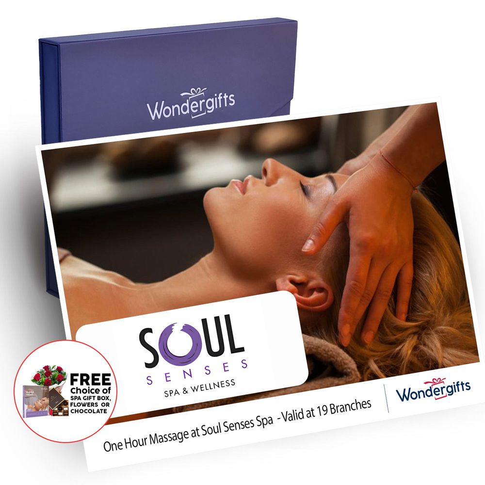 Wondergifts One-Hour Massage for One At Soul Senses Spa And Wellness 19 Branches with Free 1 Beauty Treatment of Your Choice